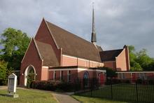 Here's the church at sunrise. As usual, it was a large compound with an attached gymnasium. Church at sunrise